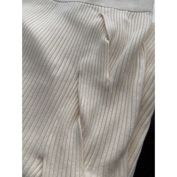 Anthropologie Maeve Desiree Knit Ribbed Stretch Midi Skirt Ivory Size Small - Picture 11 of 11